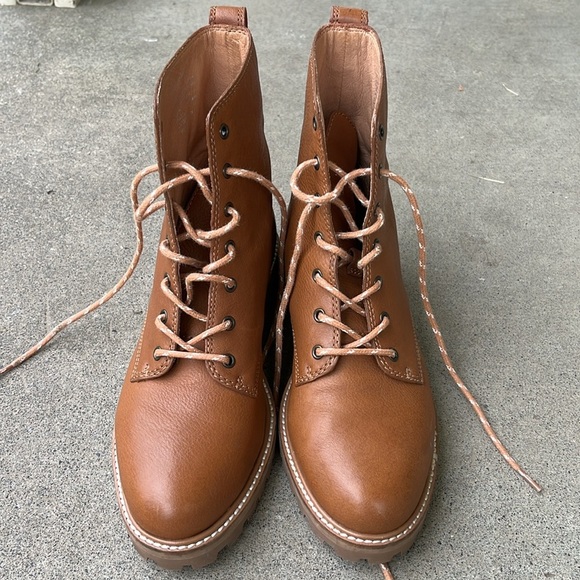 MADEWELL The Clair Lace-Up Boot in Leather Size 6 - Picture 6 of 15